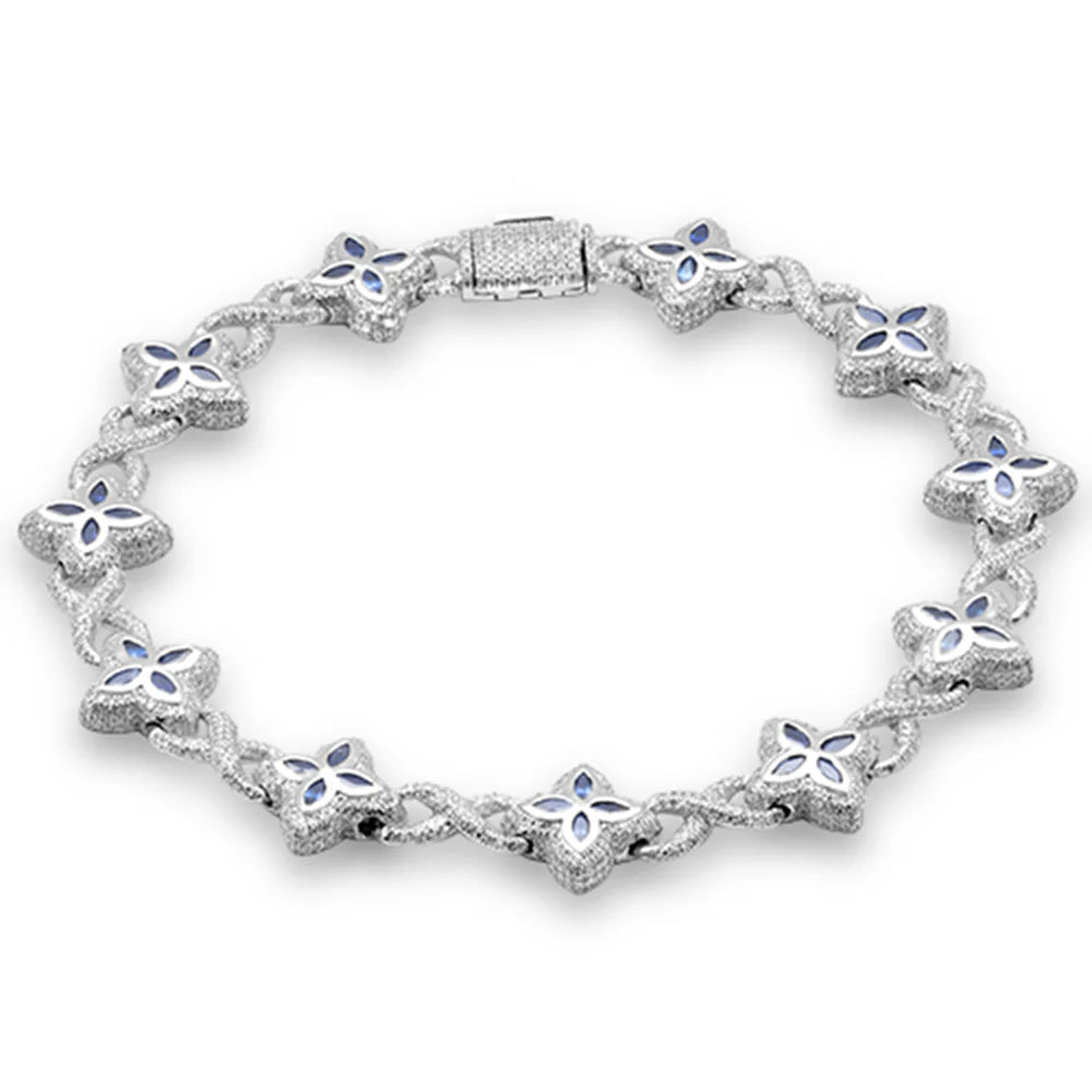 Diamond & Sapphire Clover Infinity Bracelet