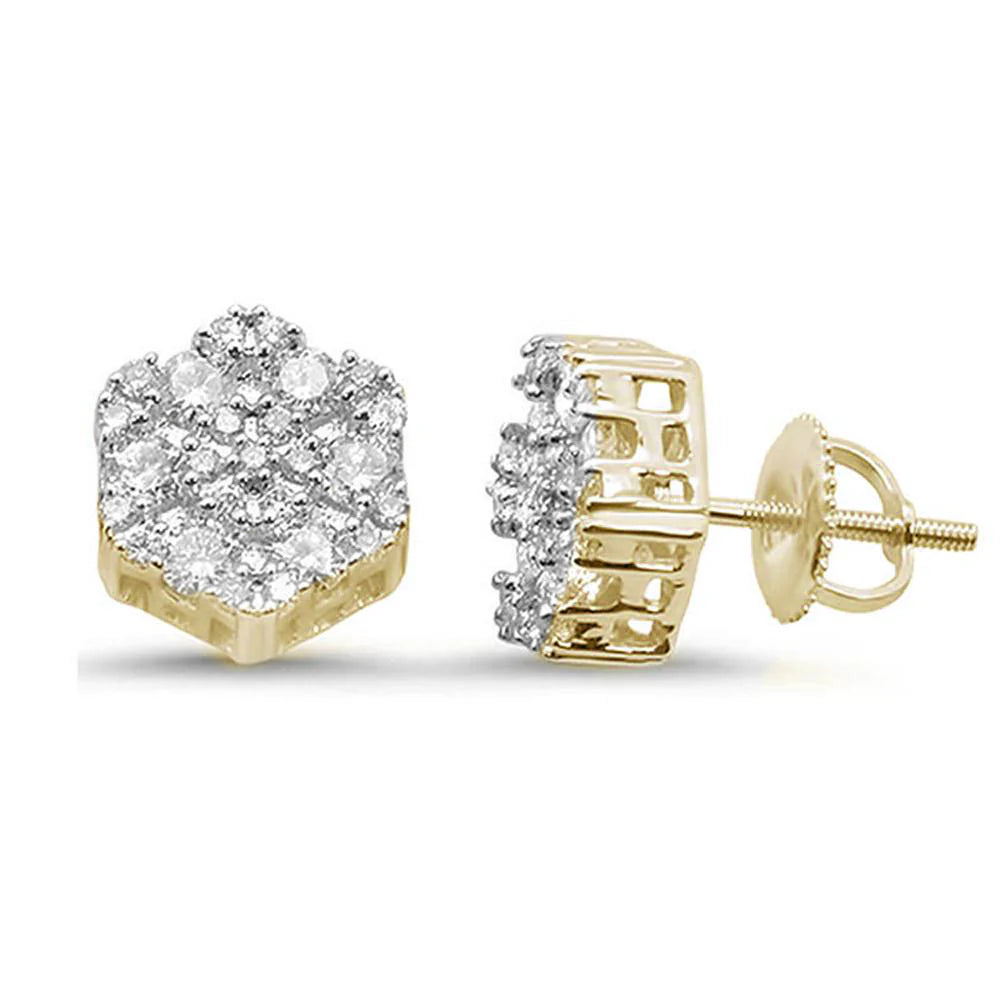 Diamond Stud Snowflake Earrings