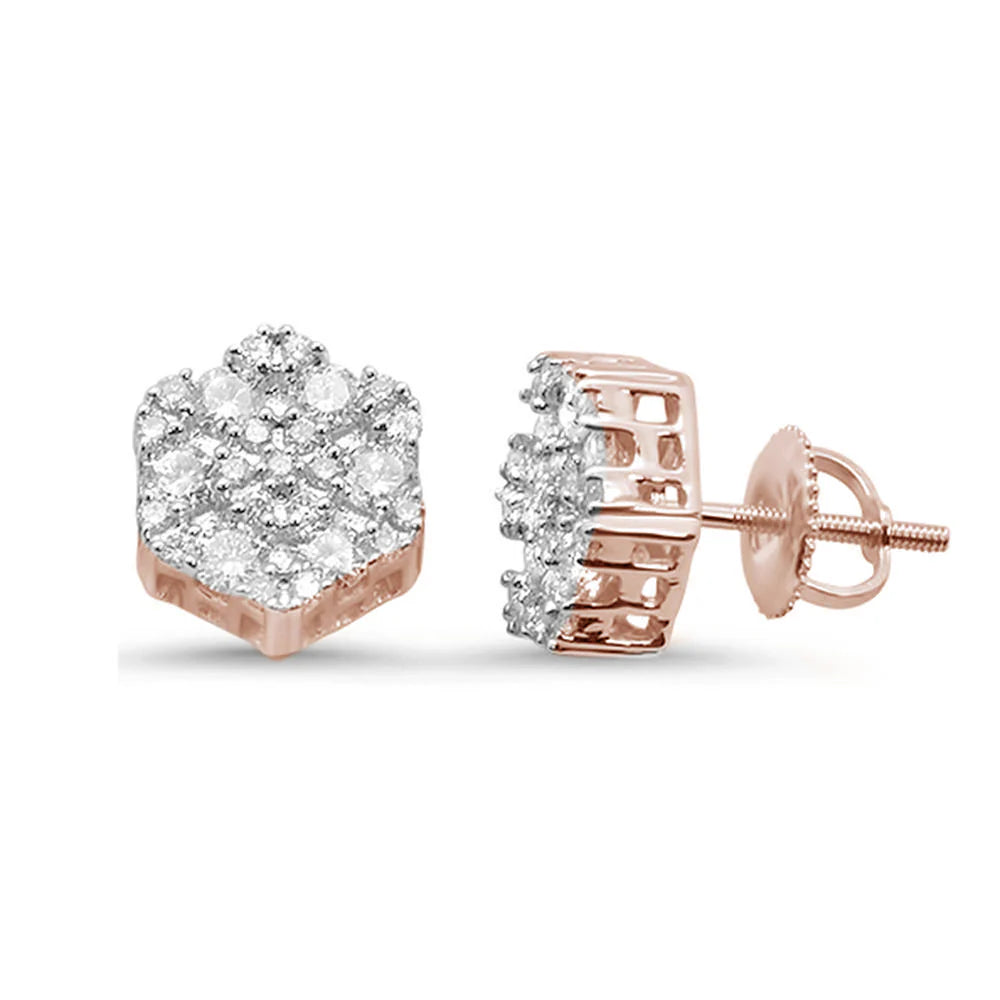 Diamond Flower Stud Earrings