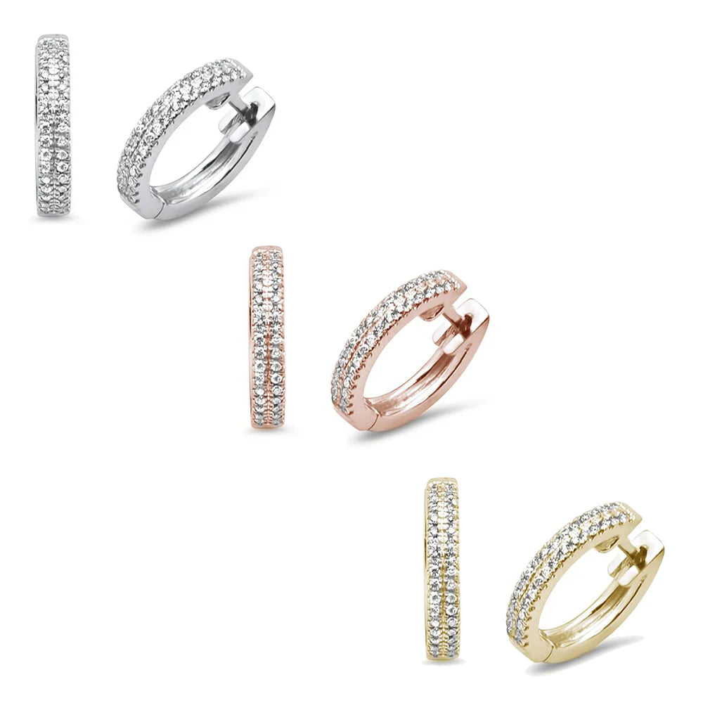 Trendy Diamond Hoop Huggie Earrings